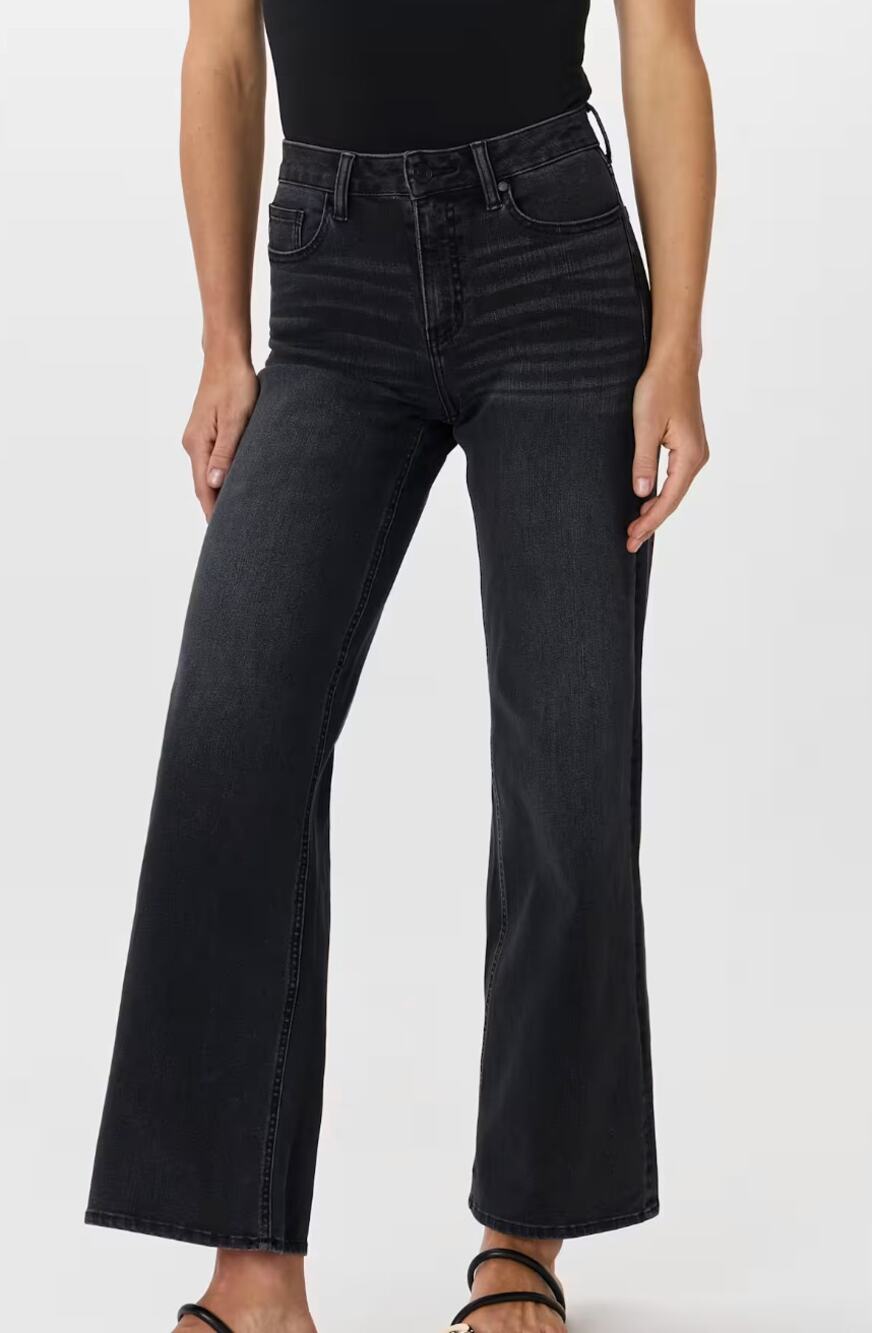 Quince NWT Bella Stretch Wide Leg Jeans Faded Black Size 27/30